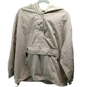 Express Bleu Khaki Anorak Hooded Pullover Jacket Lightweight Size M